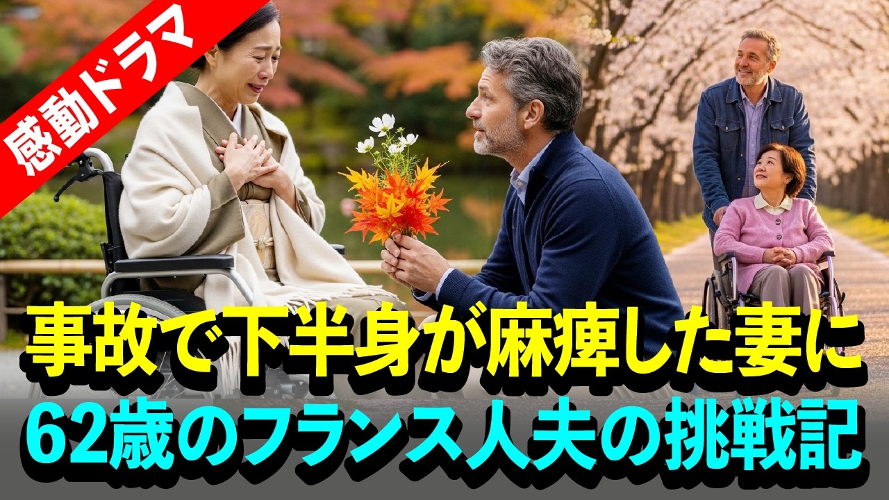 【人生感動】事故で下半身麻痺の妻と歩めなくなった京都の四季を車椅子で巡ったフランス人夫の1年