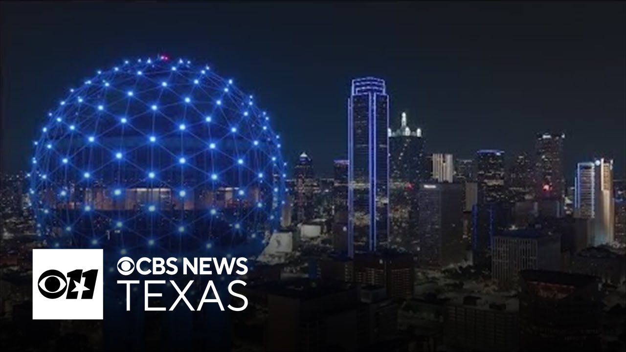 Dallas skyline shines blue as artist honors fallen Officer Darron Burks