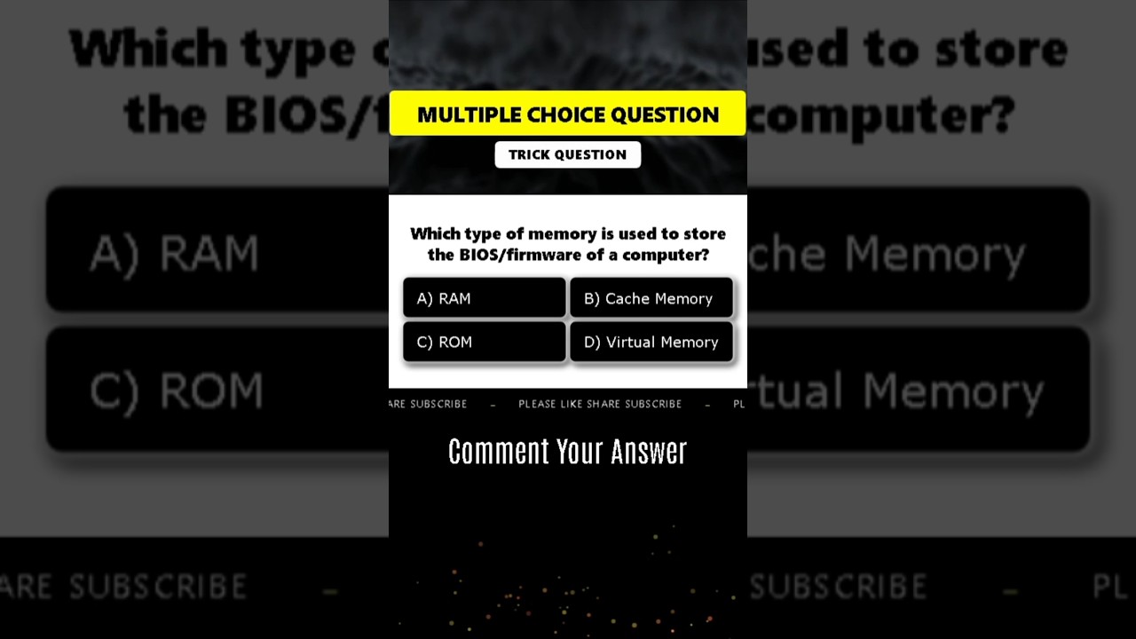 Which Memory Stores the BIOS? 🤔💻 | Computer MCQ 