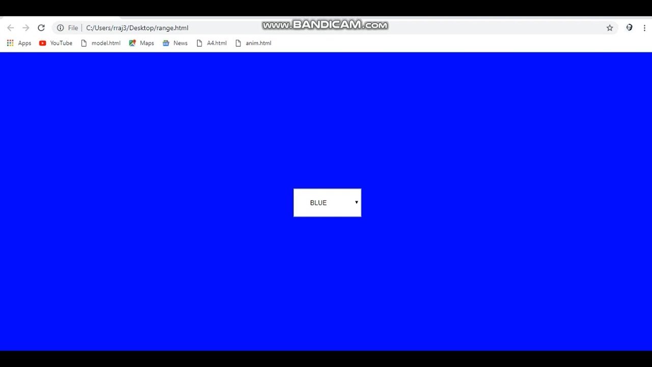 SELECT OPTION AND CHANGE BACKGROUND COLOR USING HTML CSS AND JS.