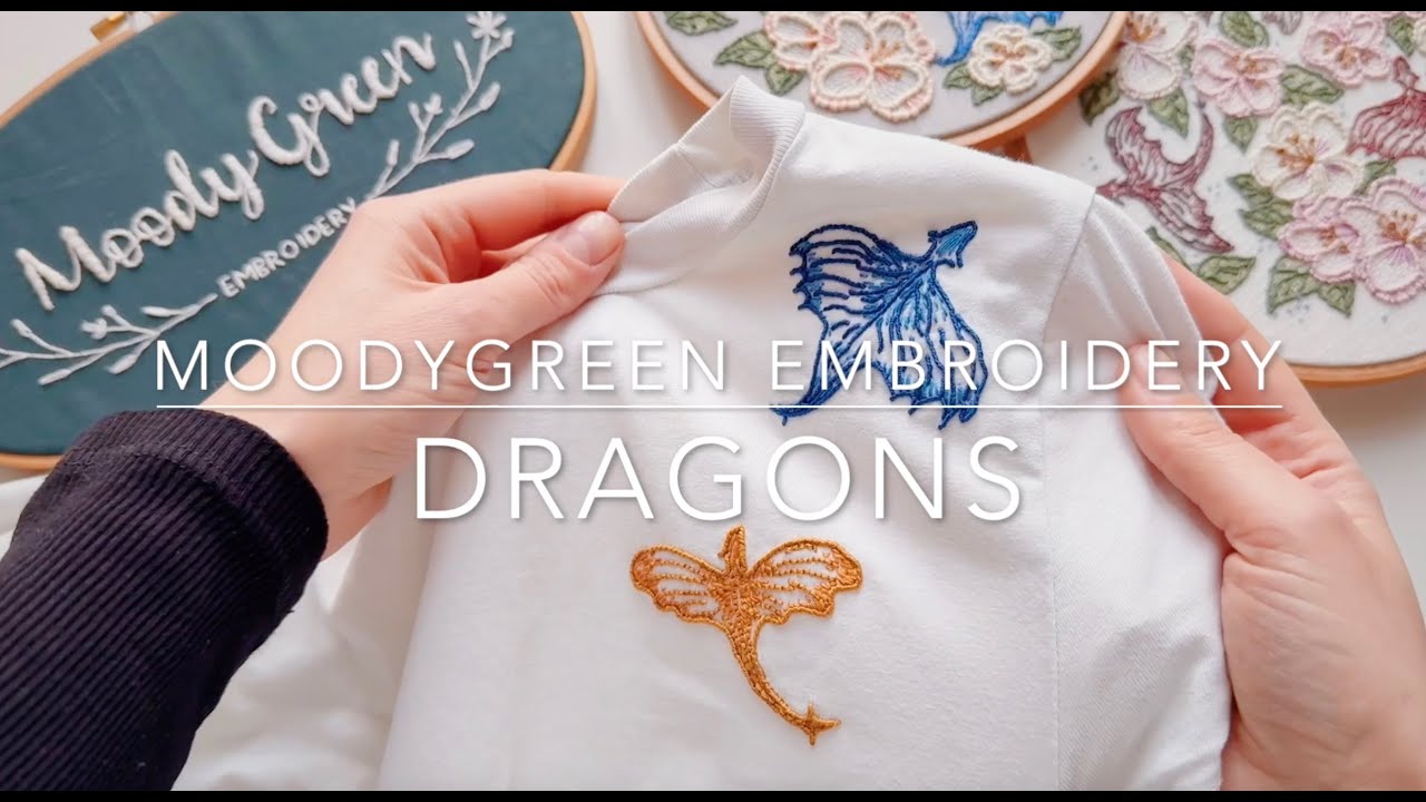 Easy To Stitch DRAGON Design / How to stitch MoodyGreen Embroidery hand embroidery pattern