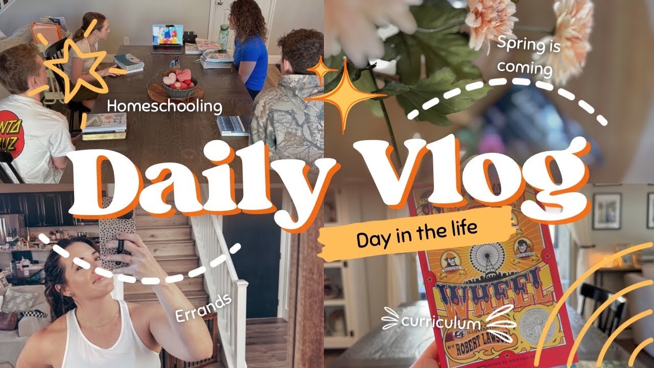HOMESCHOOL MOM DAILY VLOG||NEW CURRICULUM||SPRING STUFF||ERRANDS+MORE