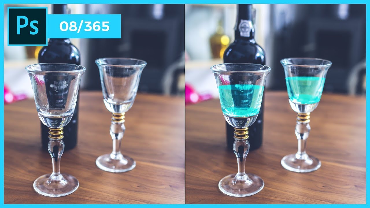 Add Water To Empty Glass in Photoshop #08/365 | Thuy Uyen Design