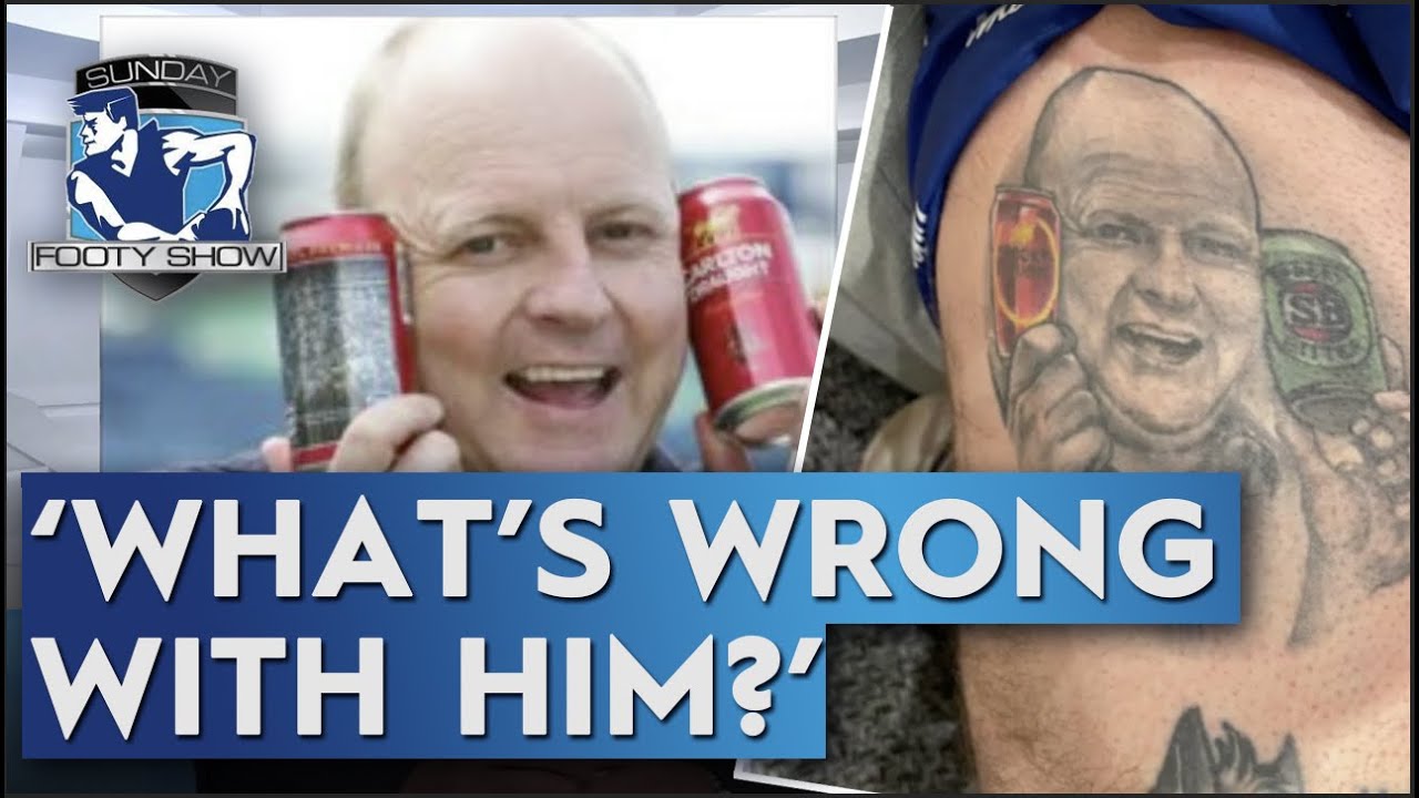 Mega fan gets tattoo of Billy Brownless - Sunday Footy Show | Footy on Nine