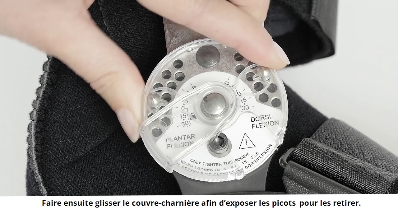Réglage de la charnière de limitation de mouvement Maxtrax ROM DonJoy - Mise en place