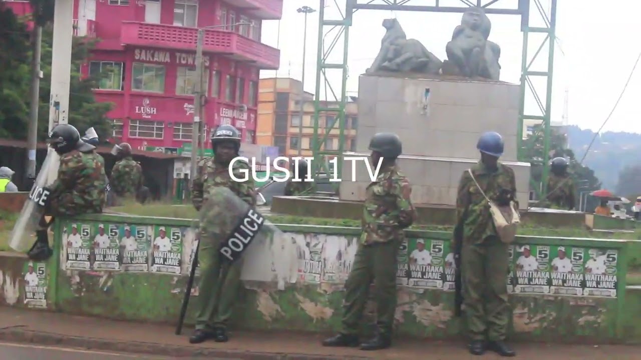 NO BUSINESS IN KISII TOWN!!!!ANTI RIOT POLICE MANN DIFFERENT POINTS IN KISII,SABASANA EDITION 