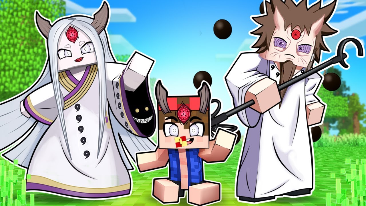 O FILHO da KAGUYA OTSUTSUKI tem o RINNESHARINGAN no NARUTO Minecraft