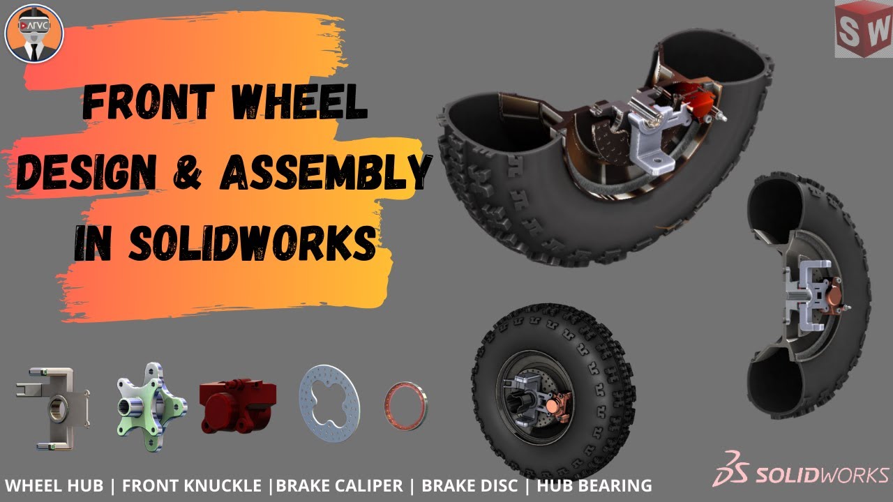 🔴 SOLIDWORKS TUTORIALS  [FRONT WHEEL ASSEMBLY DESIGN] | #4WD WHEEL ASSEMBLY | BAJA - FSAE - GOKART |
