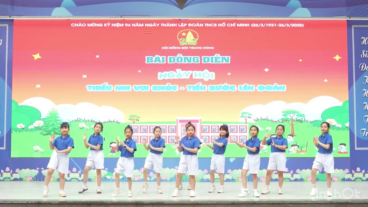 Đồng diễn thiếu nhi vui khỏe tiến bước lên đoàn 2025 tiểu học và thcs
