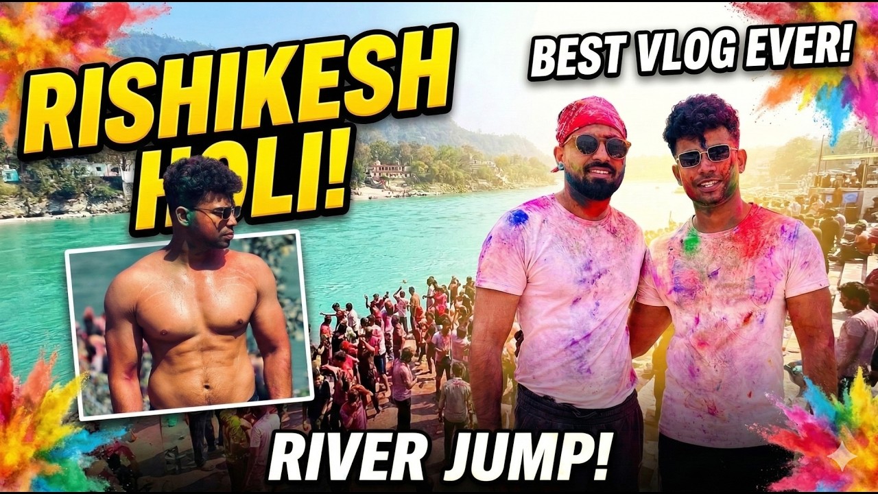 Rishikesh Holi 2026: The Craziest Celebration! 🌈 | Laxman Jhula, Ganga Ghat & Cafes