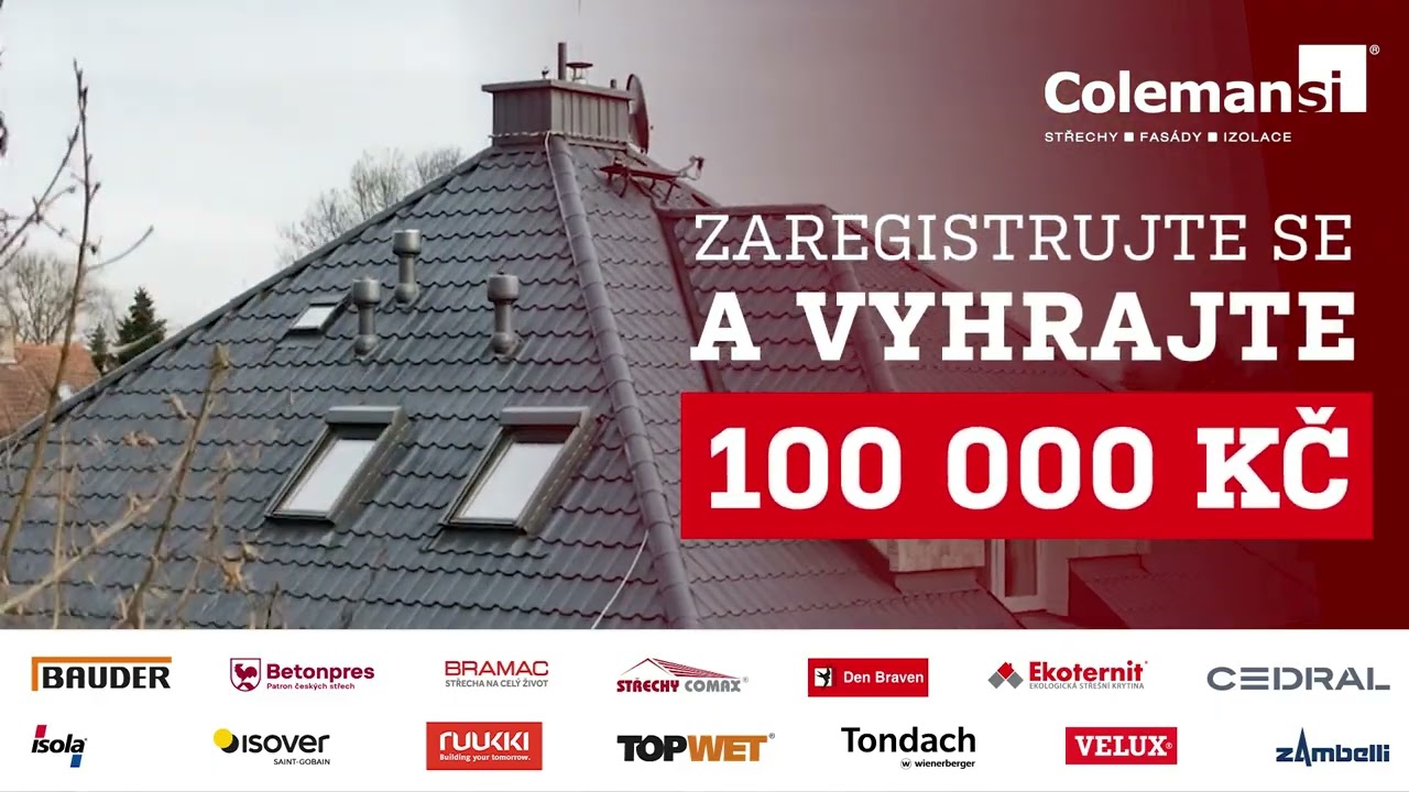Stavíte nebo rekonstruujete střechu? Získejte 100.000 Kč! | Soutěž Coleman 2026