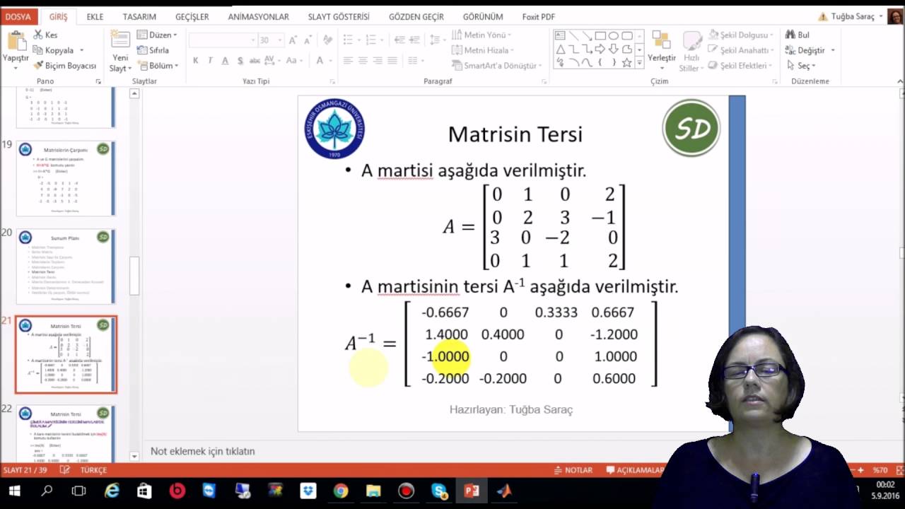 MATLAB'de Matris İşlemleri