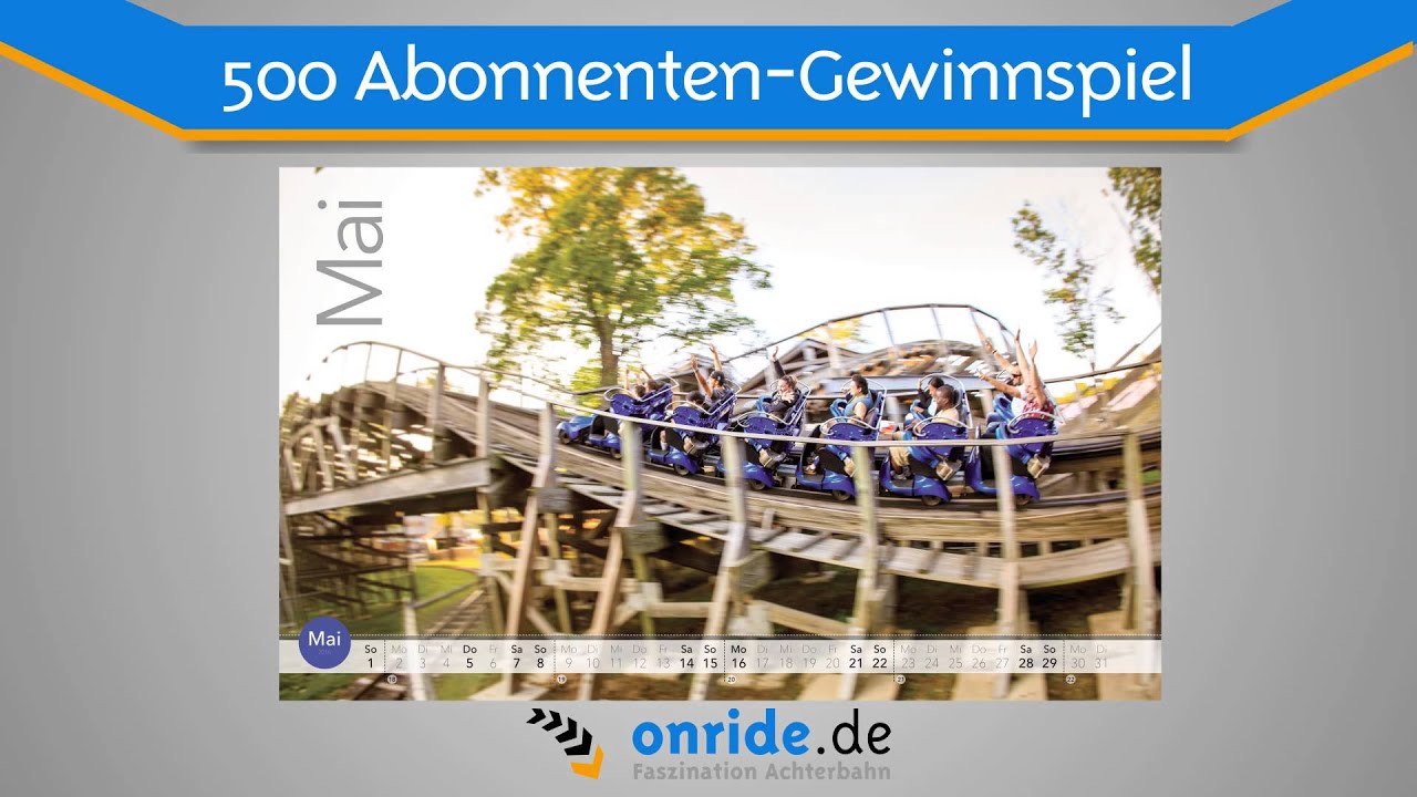 GEWINNSPIEL: 500 Abo-Spezial! - Gewinnt 1 von 3 Kalender "Faszination Achterbahn"!