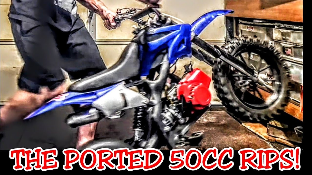 INSANE results... 50cc 2 stroke porting and machining... The pit bike RIPS!!!