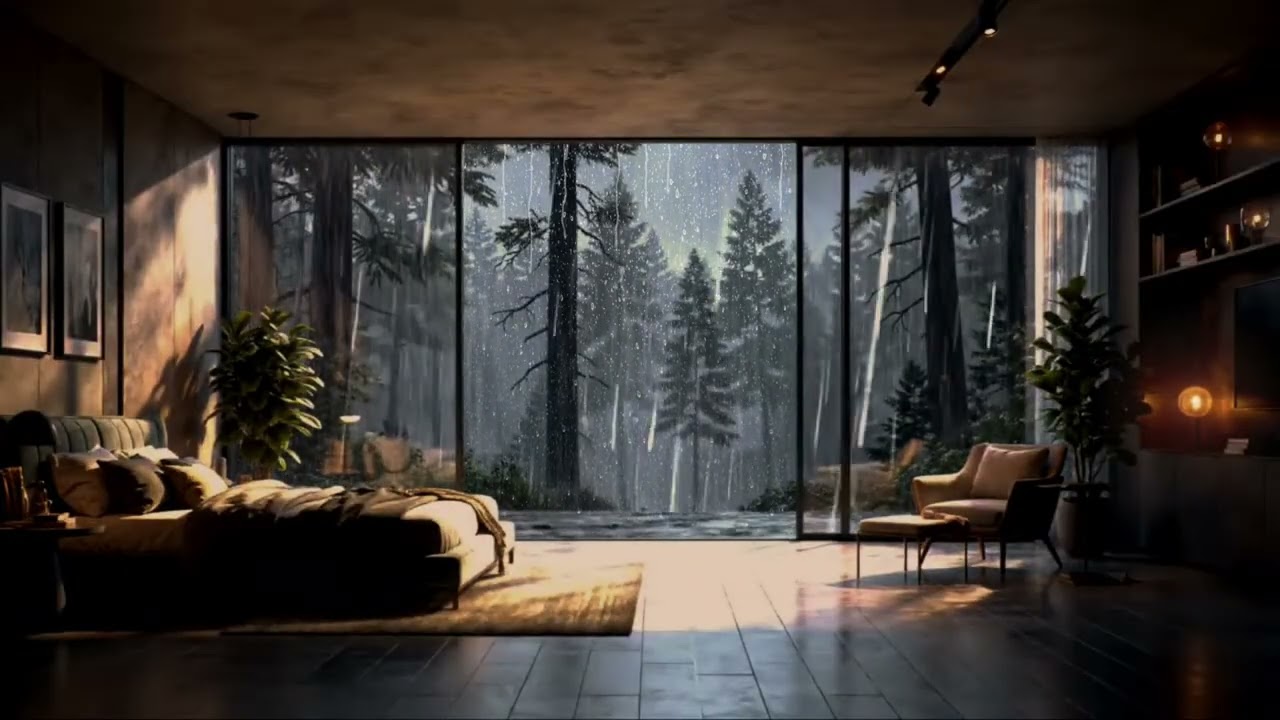 Instant Sleep in Your Cozy Bedroom: Piano & Heavy Rain