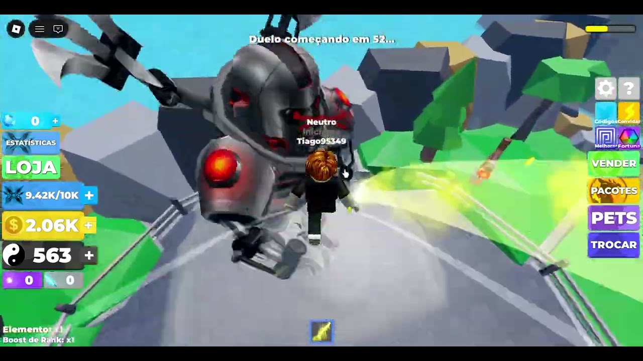 JOGANDO um mine jogo de Ninja  no ROBLOX
