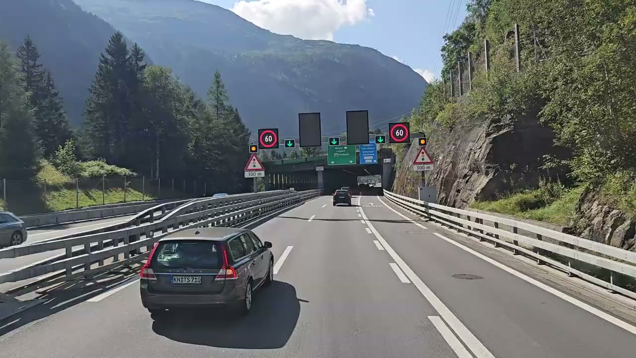 294 4K POV Real Truck Driving MAN TGX 520 Switzerland Rheinfelden to Italy Milano part 2