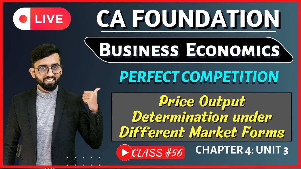 Price Output Determination under Perfect Competition | Business Economics CA Foundation | Unit 3