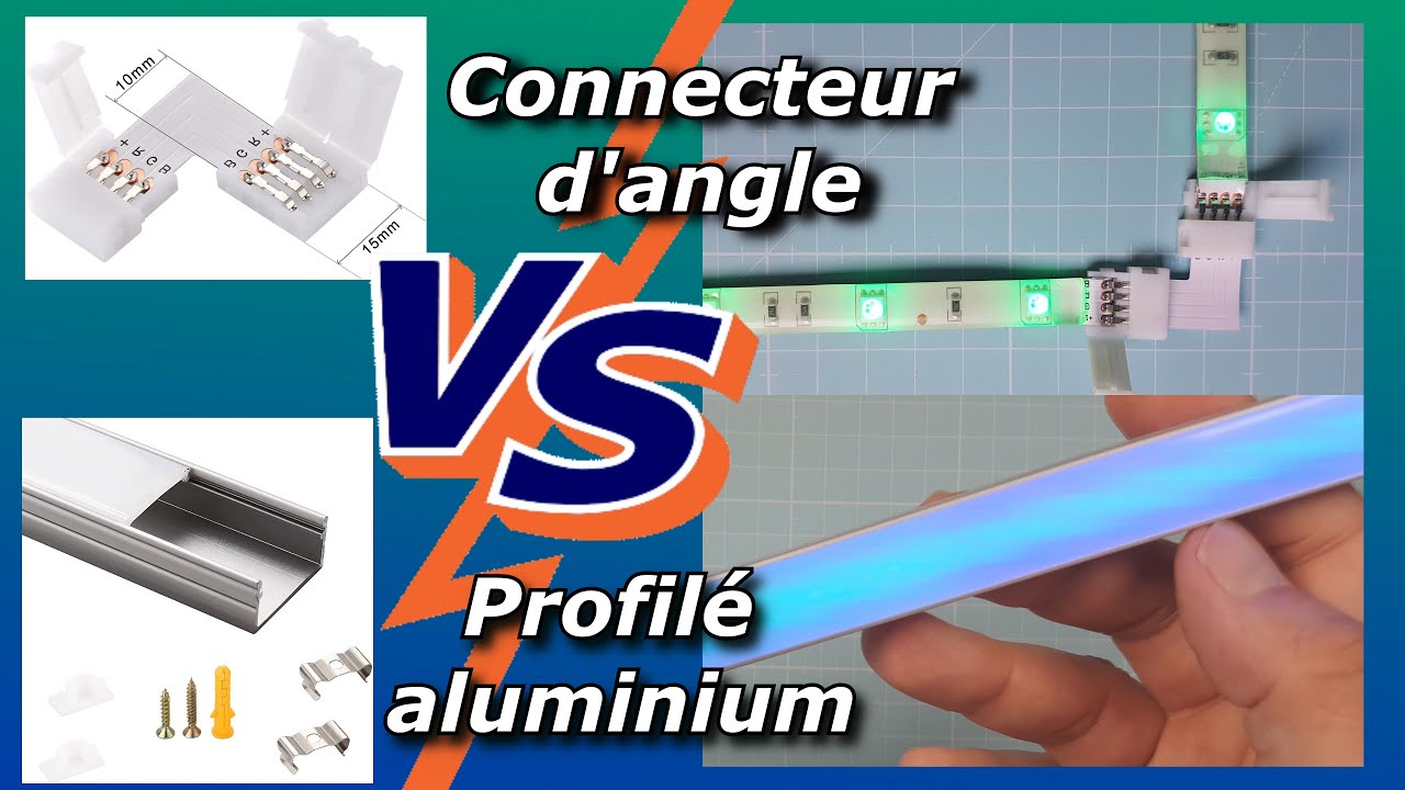 Mettre un ruban LED dans un coin avec un connecteur ou des profilés aluminium #diy #ledlights