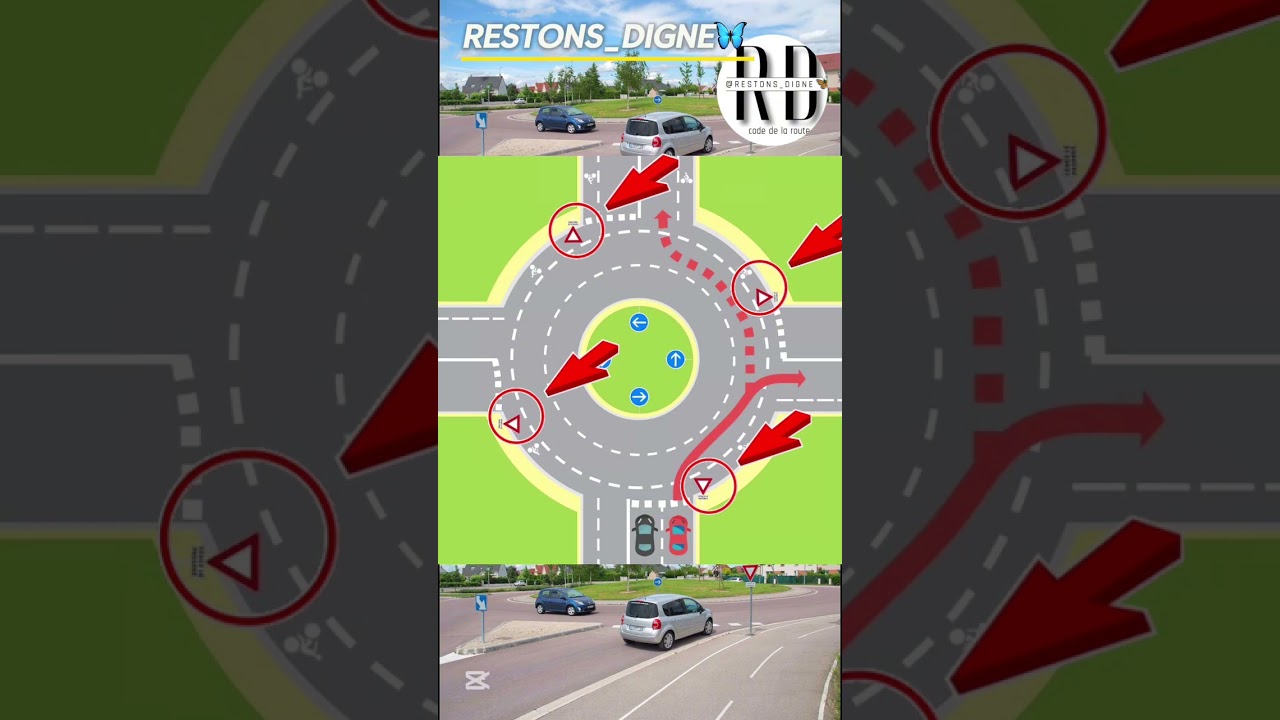Rond point carrefour a sens giratoire 