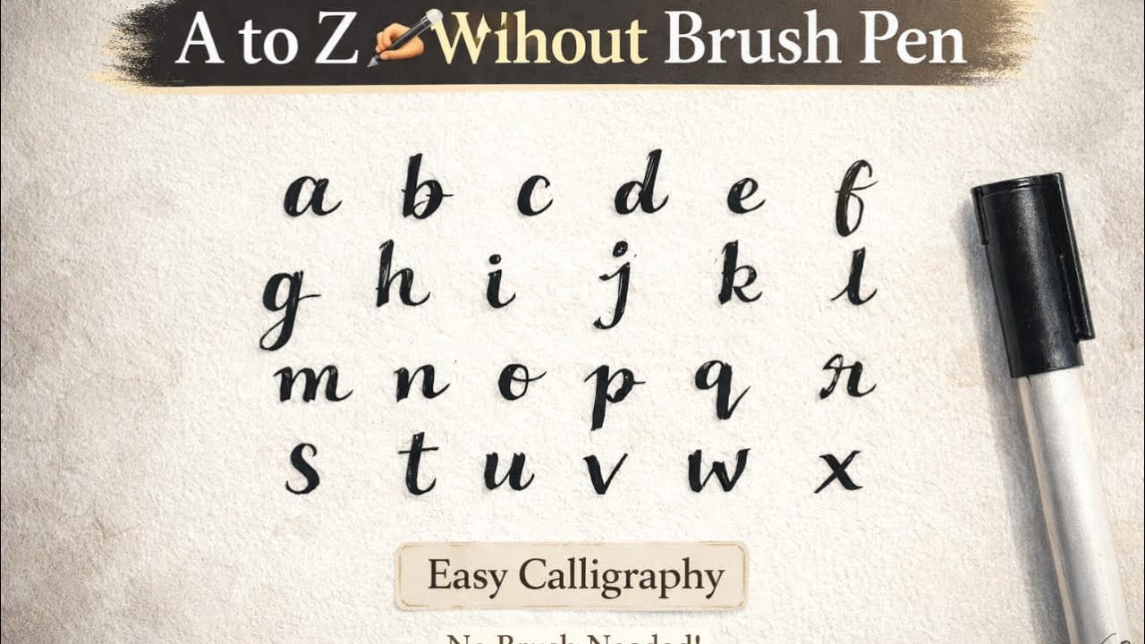 Beginner Friendly A to Z Calligraphy | Step by Step