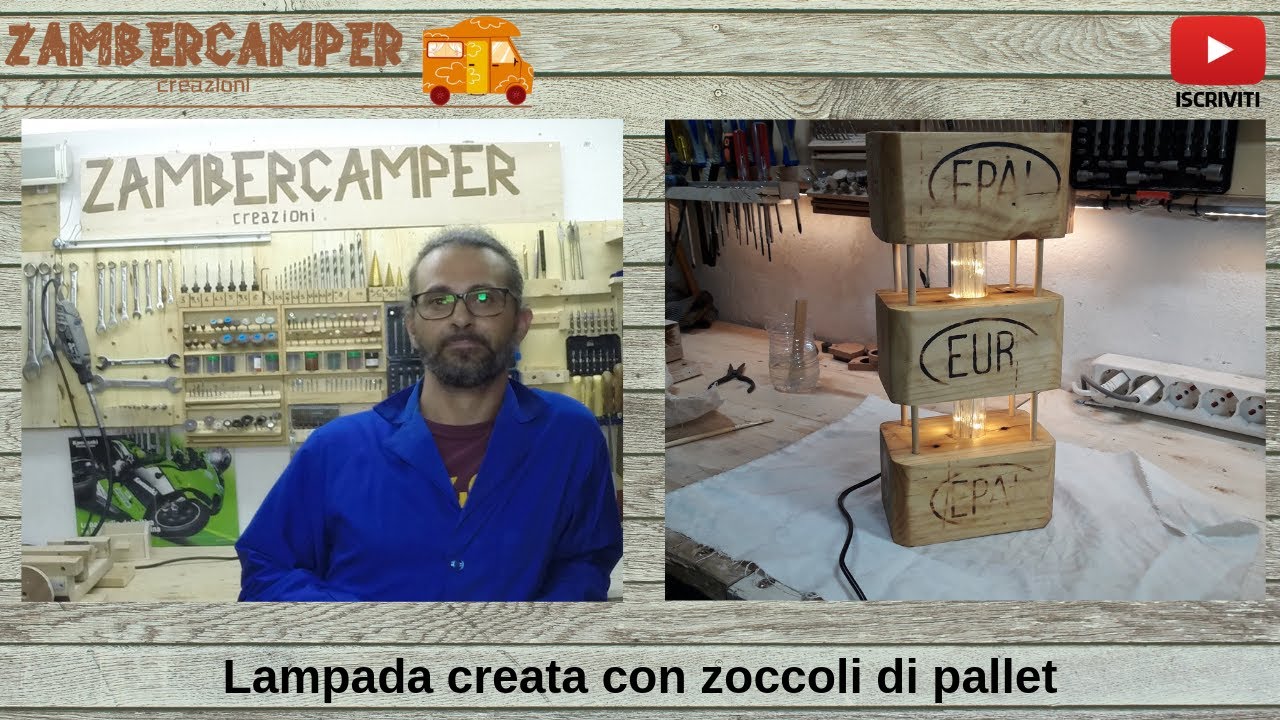 Lampada con zoccoli di bancale