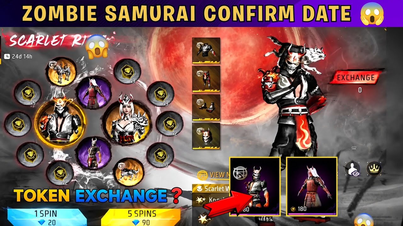 Zombie Samurai Bundle Return Confirmed Date 🤩 Scarlet Ring Event | Blood Moon | Free Fire New Event