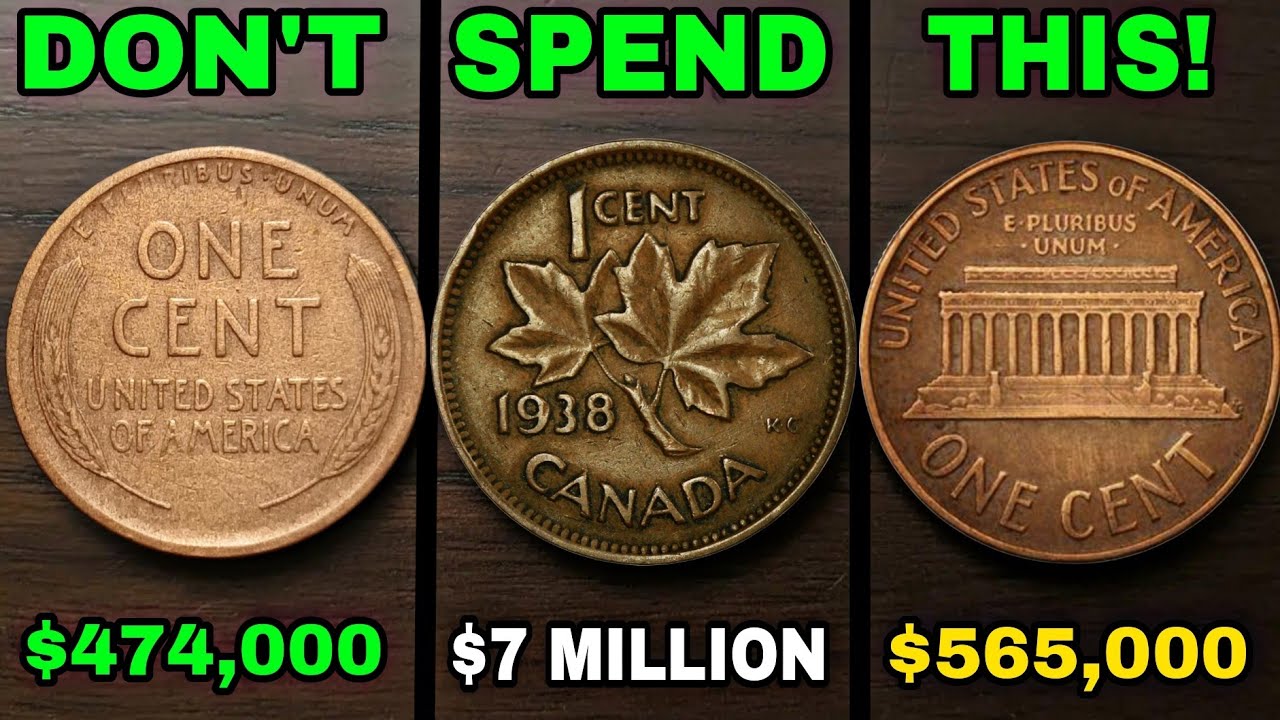 Top 3 Most Valuable Lincoln Wheat & Memorial Pennies + Canadian Cents Worth Millions Dollars!
