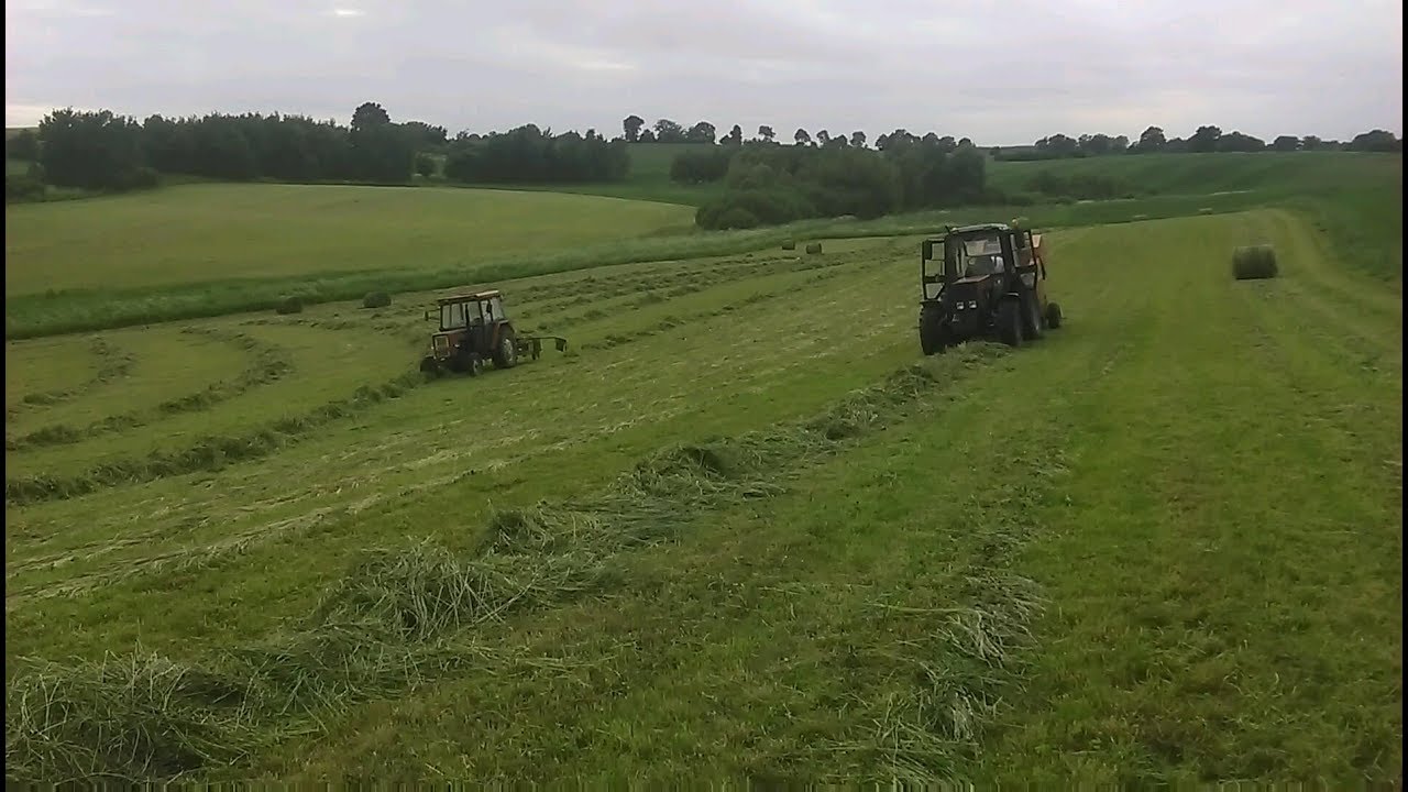 Sianokosy 2017 na 4 ciągniki(mf255 ,mtz 952,ursus 4011)