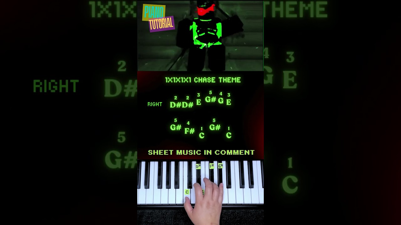 Anyone Can Play Roblox Forsaken - 1x1x1x1 Chase Theme - Piano #learnpiano #pianotutorial #easypiano