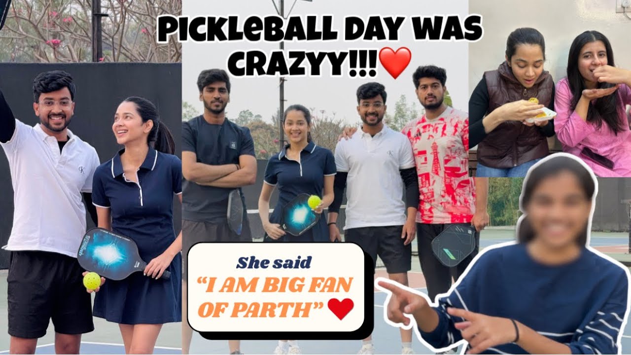 Pickleball day was crazy 🏓😍 1st fan meet #parthbhoite #sanikabhoite #dayout #games #family 