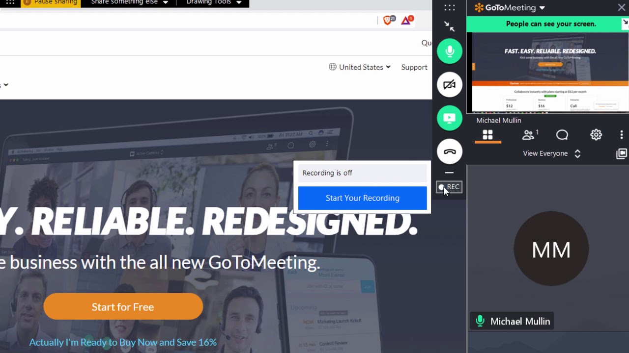 GoToMeeting - How to use the Control Panel