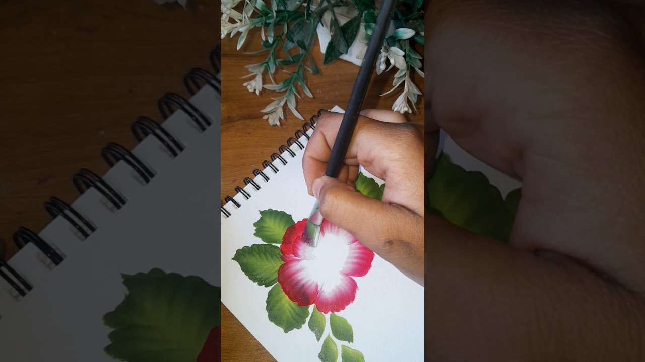 beautiful rose painting one strock art 🎨 