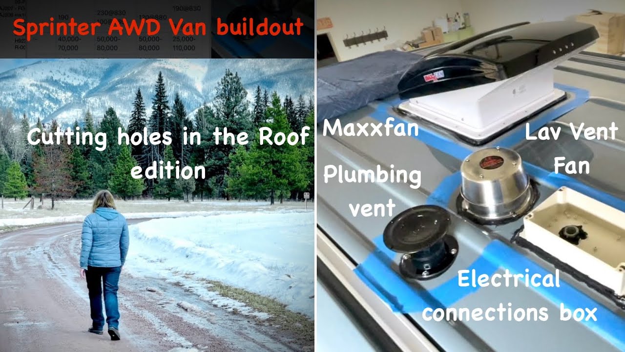 Installing Maxxfan, plumbing & Wet-Bath vents, Electrical connection box for future wiring