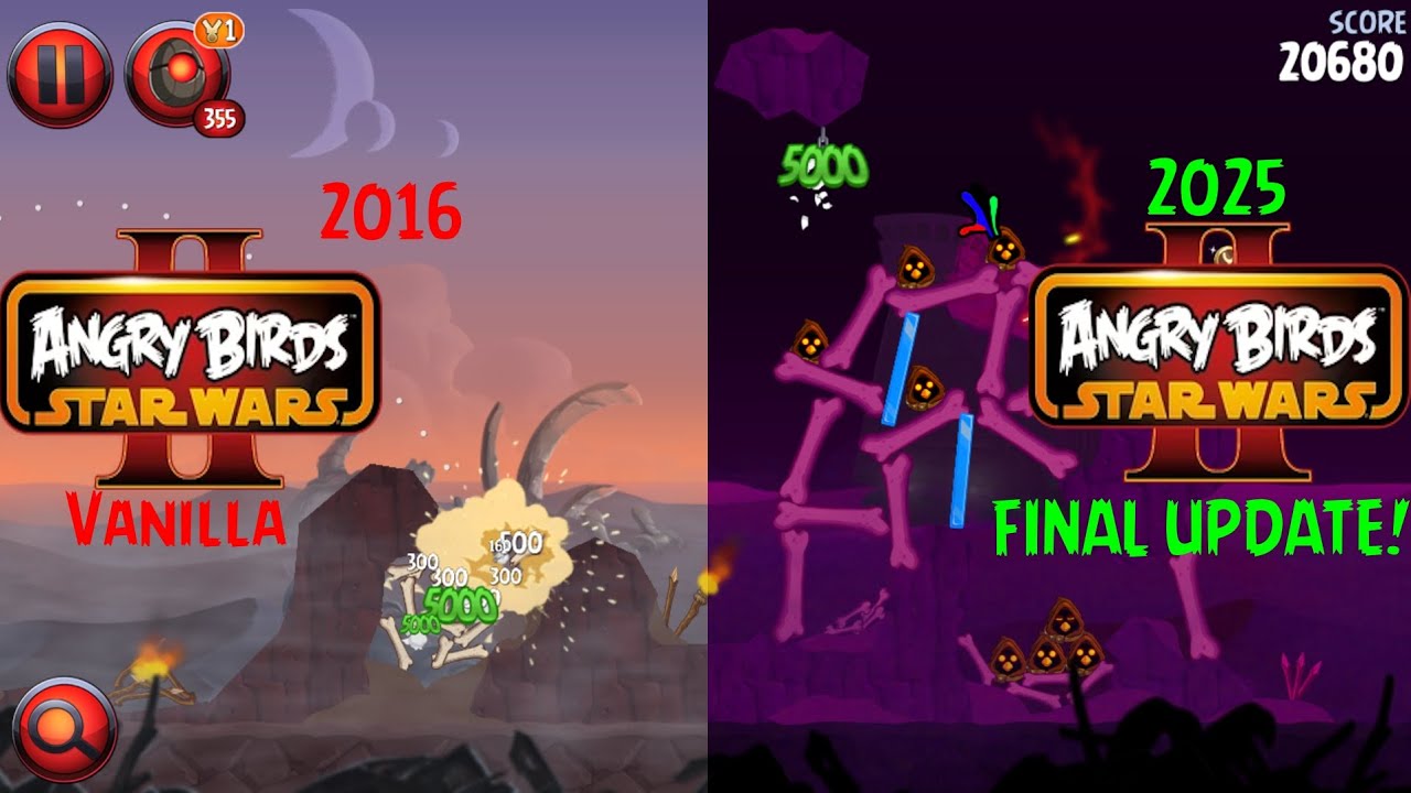 Angry Birds Star Wars II - Vanilla vs Final Update comparison!