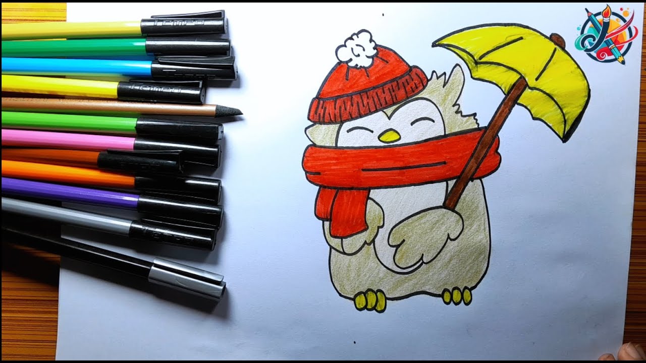 Spring Fall Owl Drawing 🦉🍁  Cute & Easy Art for Kids