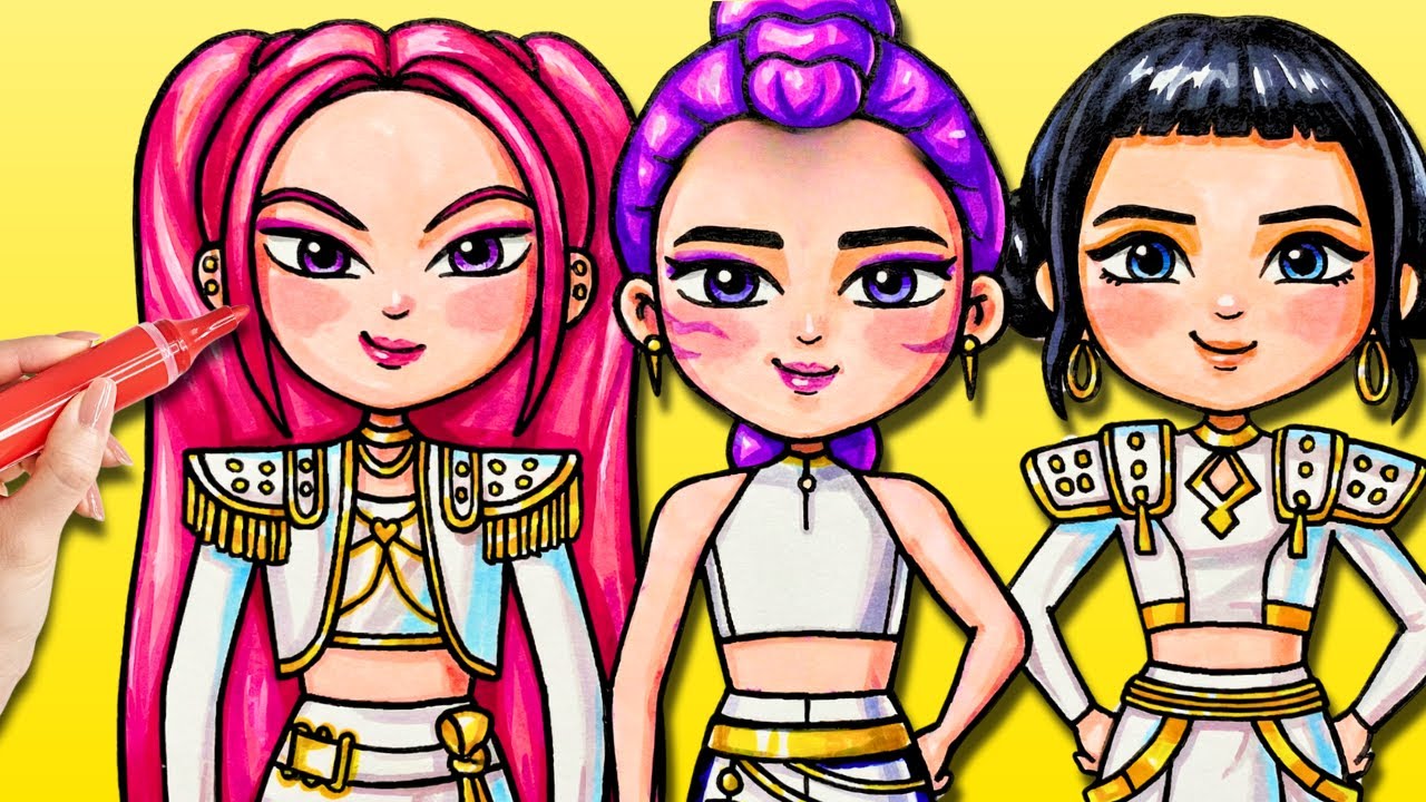 Рисуем и Раскрашиваем Матрикс из K-Pop Demon Hunters ⭐️ DIY-арт маркерами для детей