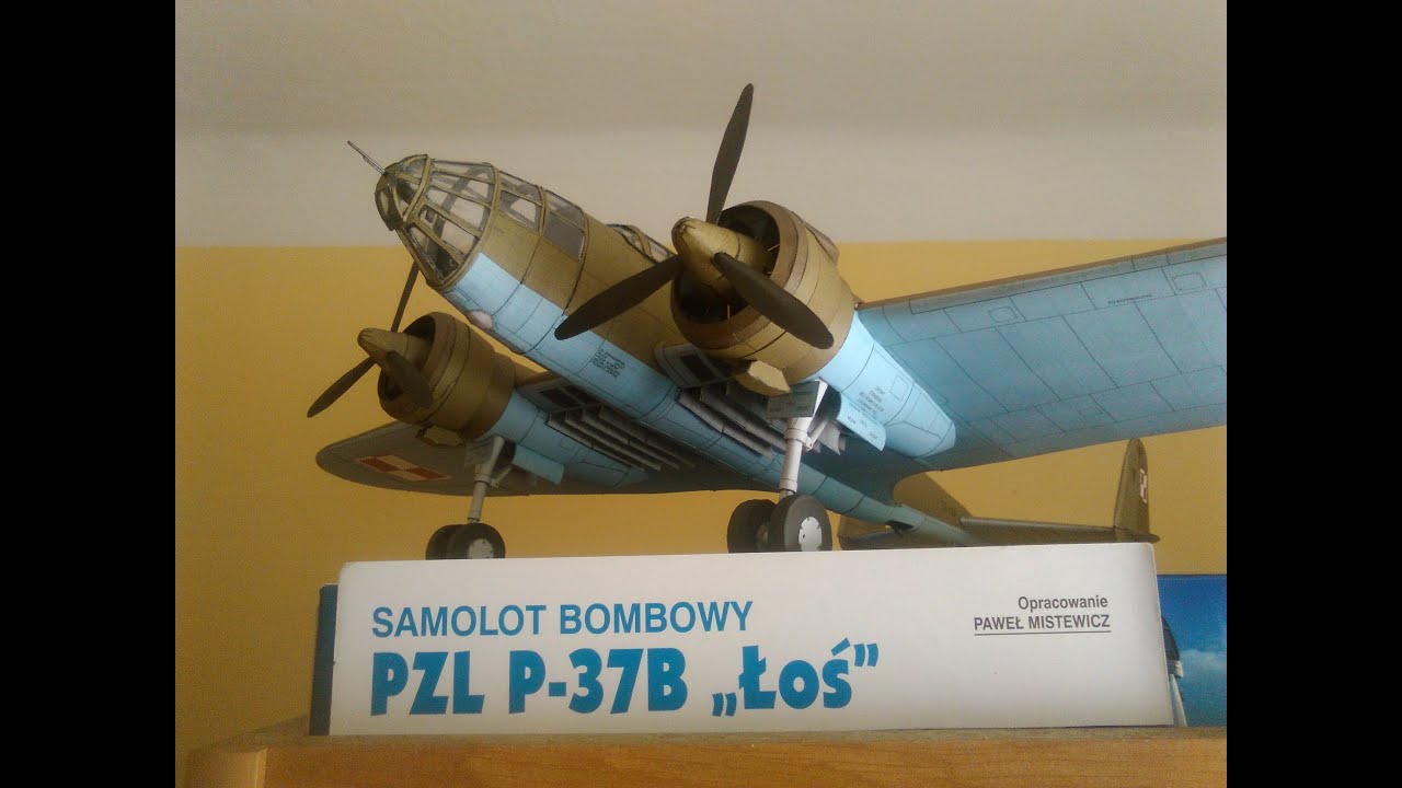 PZL P 37B  ŁOŚ / Model Kartonowy 1/33 Paper Model