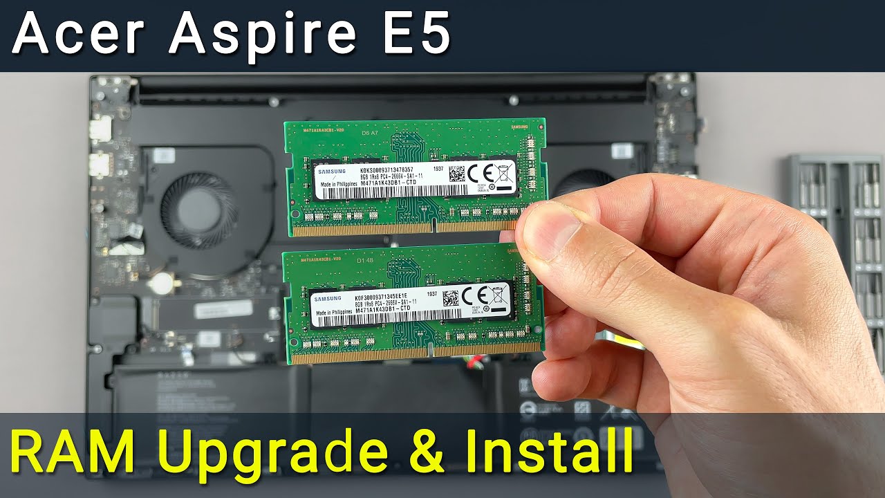 Обновление и установка оперативной памяти в ноутбук Acer Aspire E5-511, E5-521, E5-571, E5-572