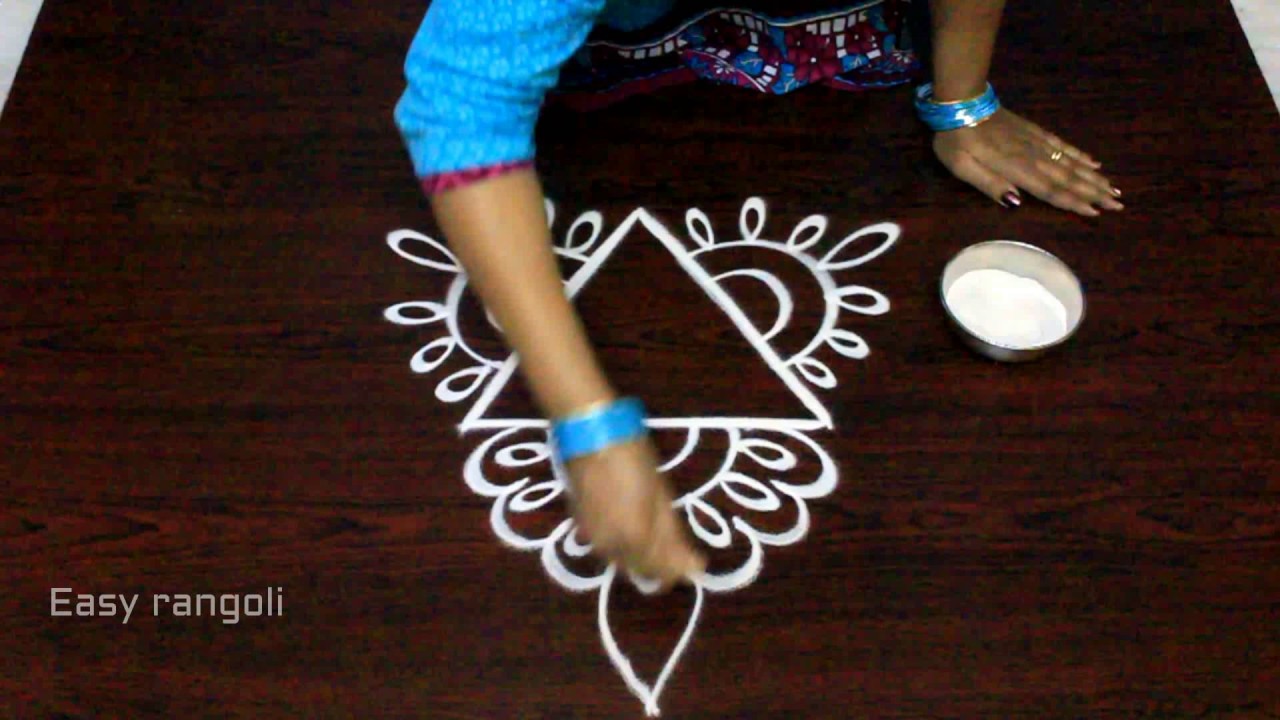 free hand rangoli designs with out dots || simple kolam designs with out dots || muggulu designs