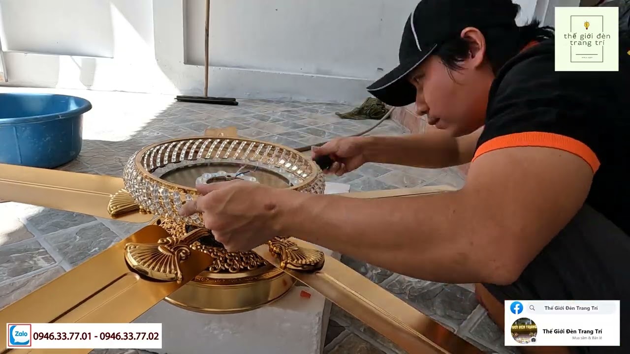Chi tiết cách lắp quạt trần trang trí phòng khách 5 cánh l mẫu quạt quốc dân