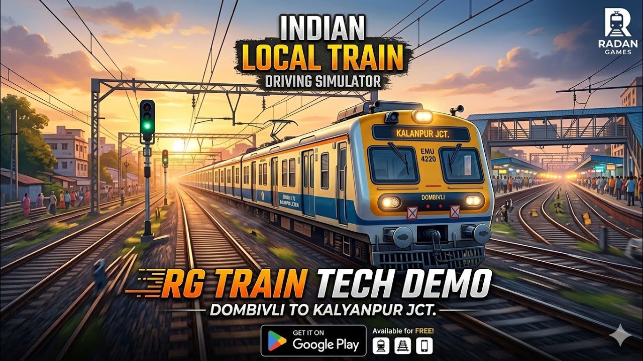 Indian Local Train driving from Dombivili to Kalyan Junction 