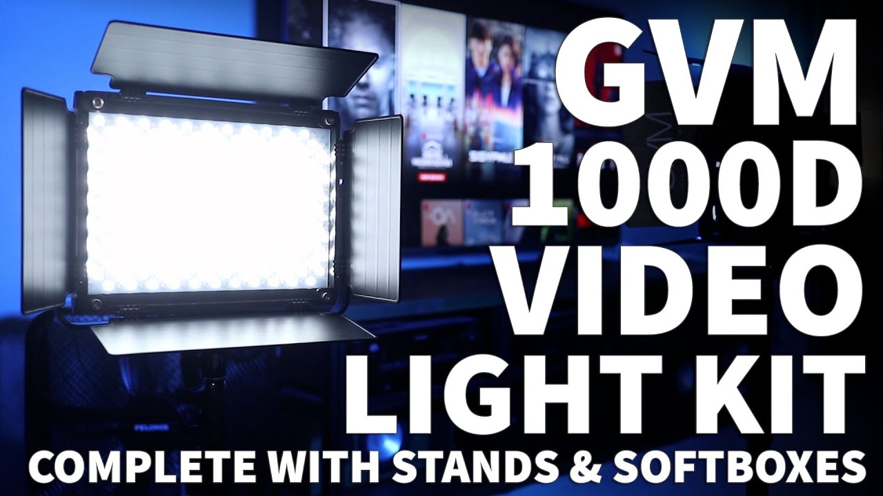 GVM 1000D LED Panel Studio Lights - RGB LED Bi-Color Light Kit with Soft Box and Light Stands