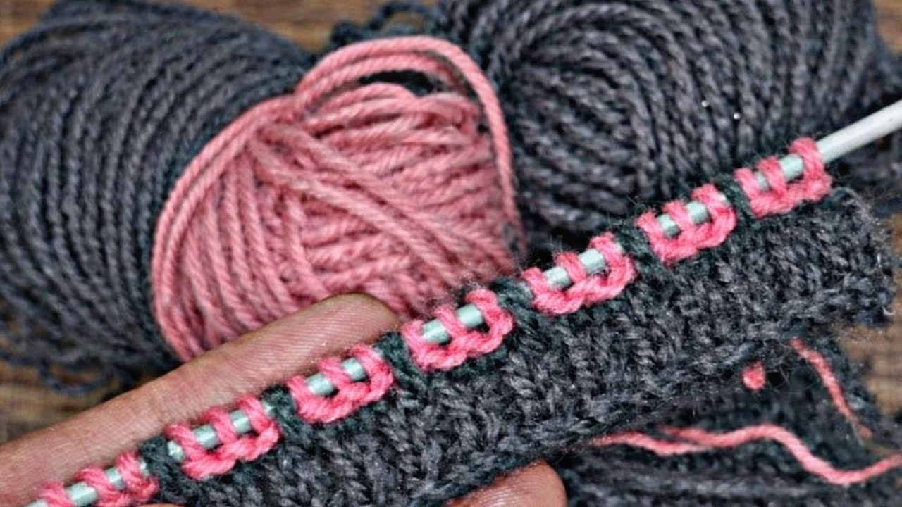 2 रंग का शानदार स्वेटर डिजाइन/Two Colour Sweater Design/Double Colour knitting/Do Rang ka design|