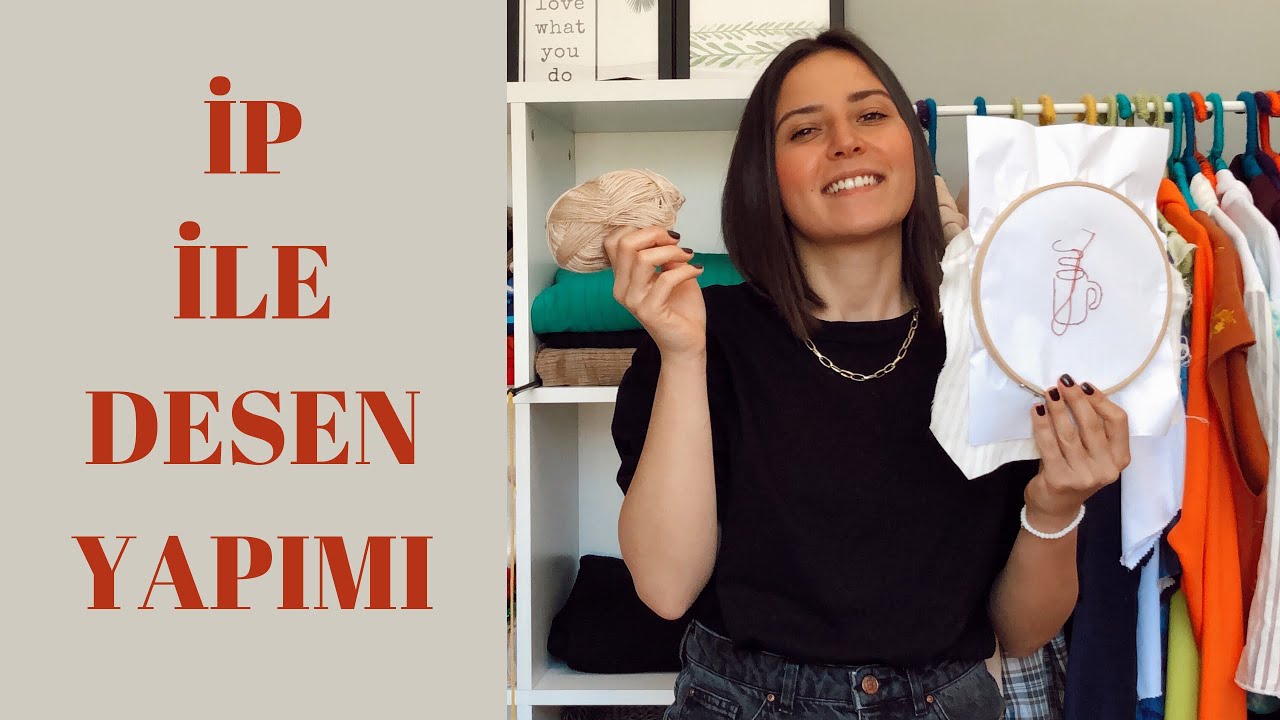 İP İLE DESEN YAPIMI | KAĞIT YARDIMI İLE KUMAŞ ÜZERİNE DESEN YAP! | DIY