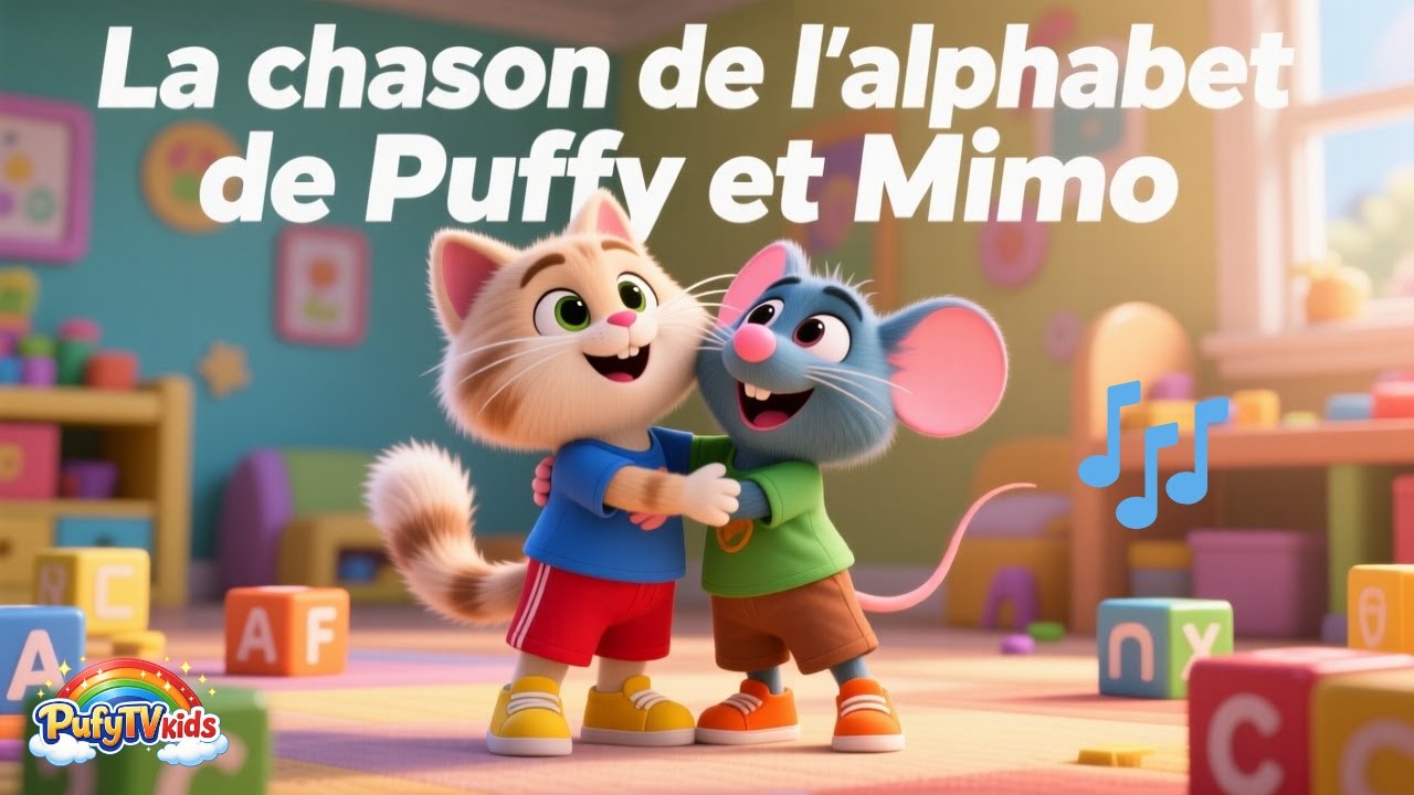 🎶 Apprendre l’Alphabet en Chansons | Puffy le Chat & Mimo la Souris 🎶 A à Z pour Enfants