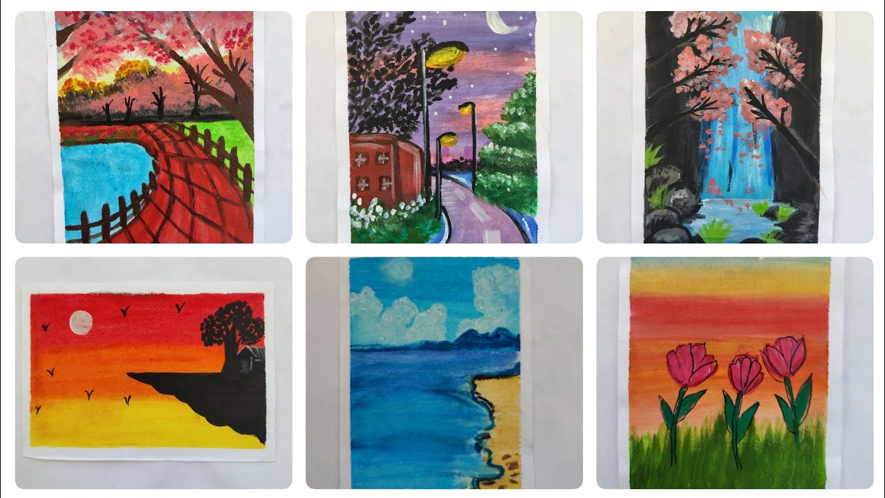 💥LEARN TO MAKE THESE BEAUTIFUL SCENERY #art#painting#ytshorts#drawing #longvideo
