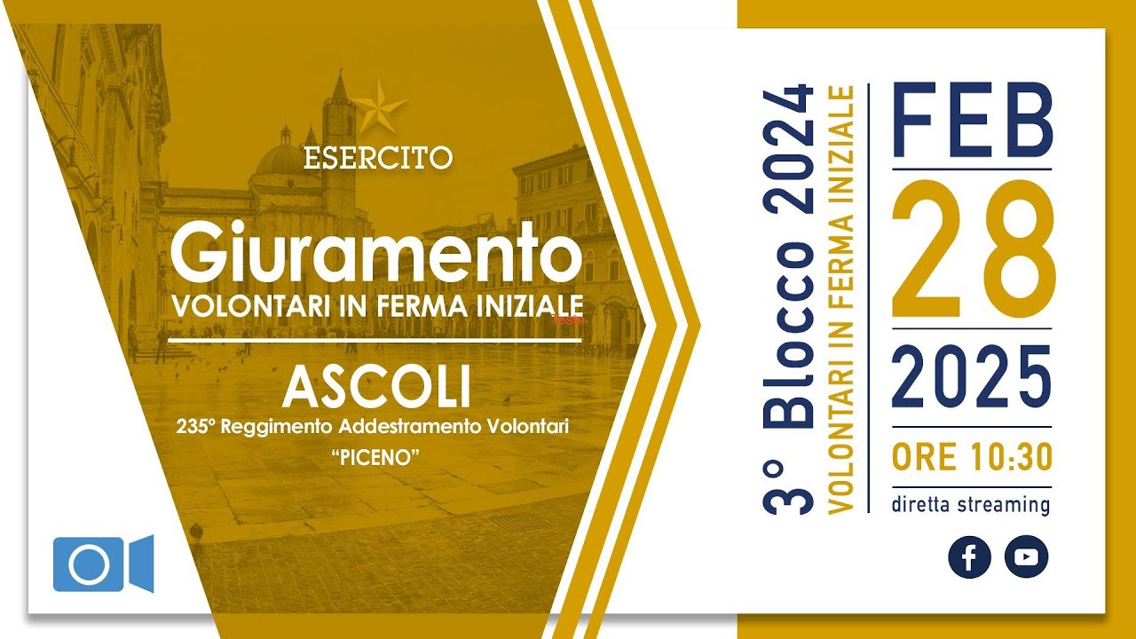 Giuramento dei Volontari in Ferma Iniziale del 3° Blocco 2024