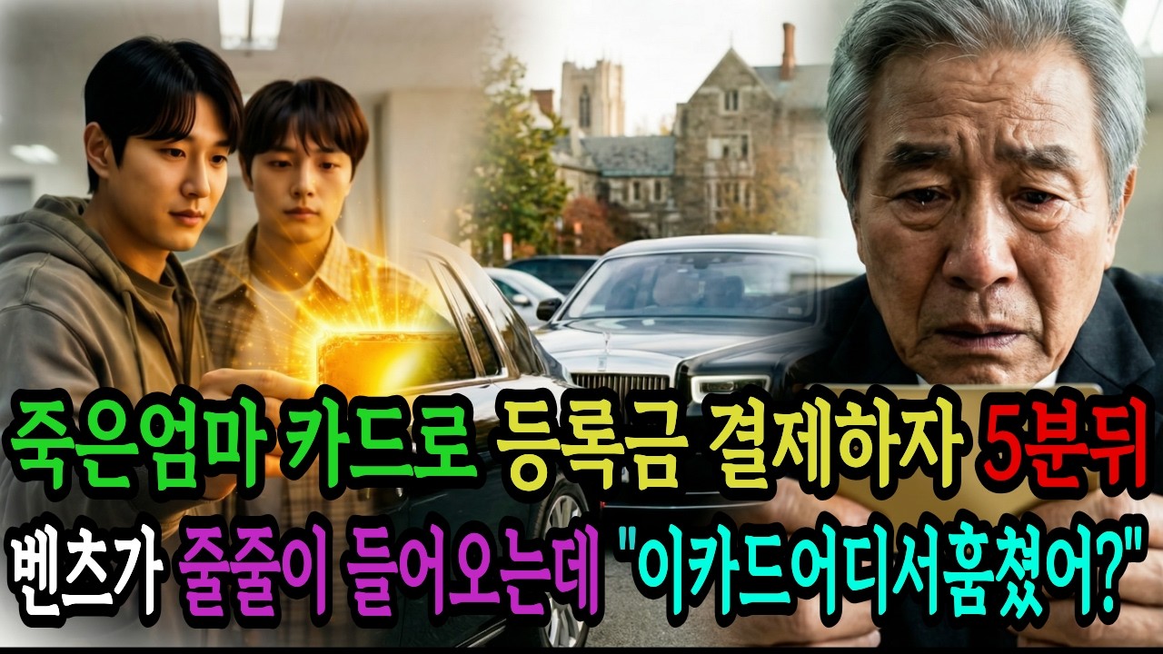 죽은 엄마 카드로 등록금 결제하자 오 분 후 벤츠가 줄줄이 들어오는데 