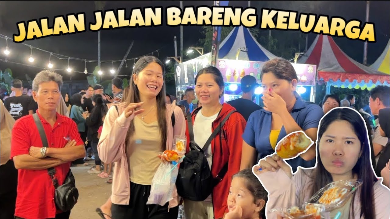 SEKELUARGA MAIN KE PASAR MALAM DI JUNGKAT